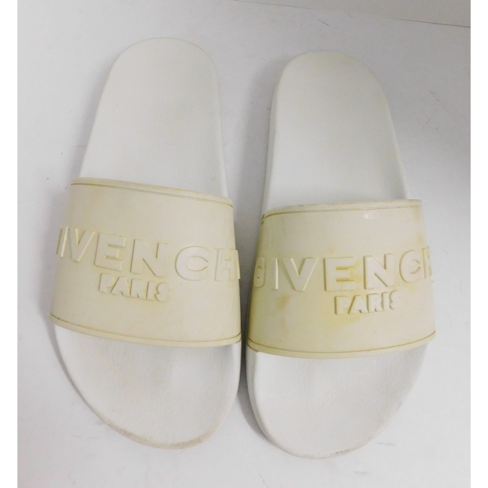 Givenchy Tonal Logo Slide Sandals Cream Ivory Mens EU 40 US sz 7.5